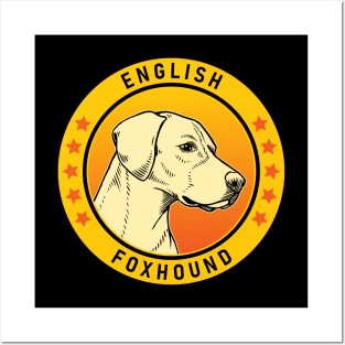 English Foxhound Dog Portrait Posters and Art